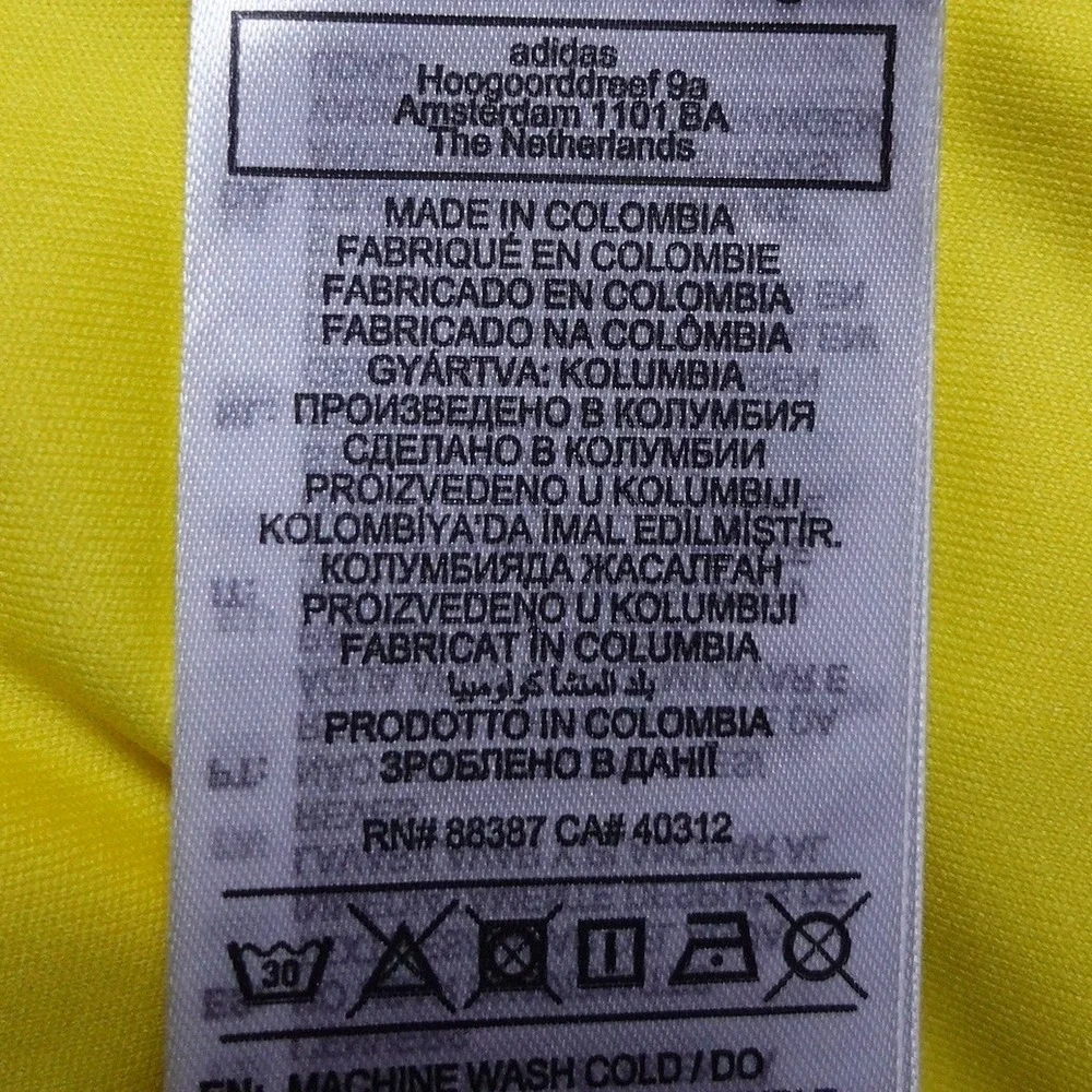 Adidas Colombia Jersey Mens XL Yellow FCF Home Soccer Shirt JL6972
